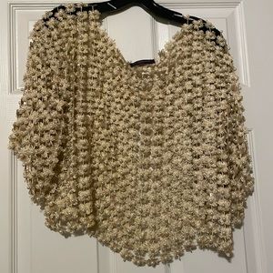 Beautiful Gold Pearl Sheer Top